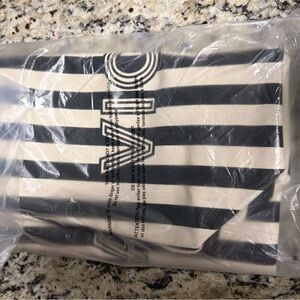 Victoria Secret Black and White Striped Tote Bag